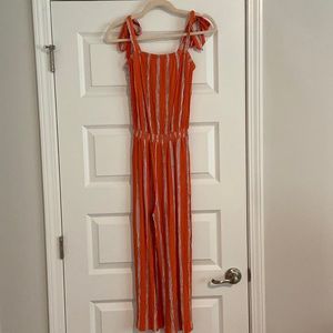 H&M Orange Cropped Jumpsuit